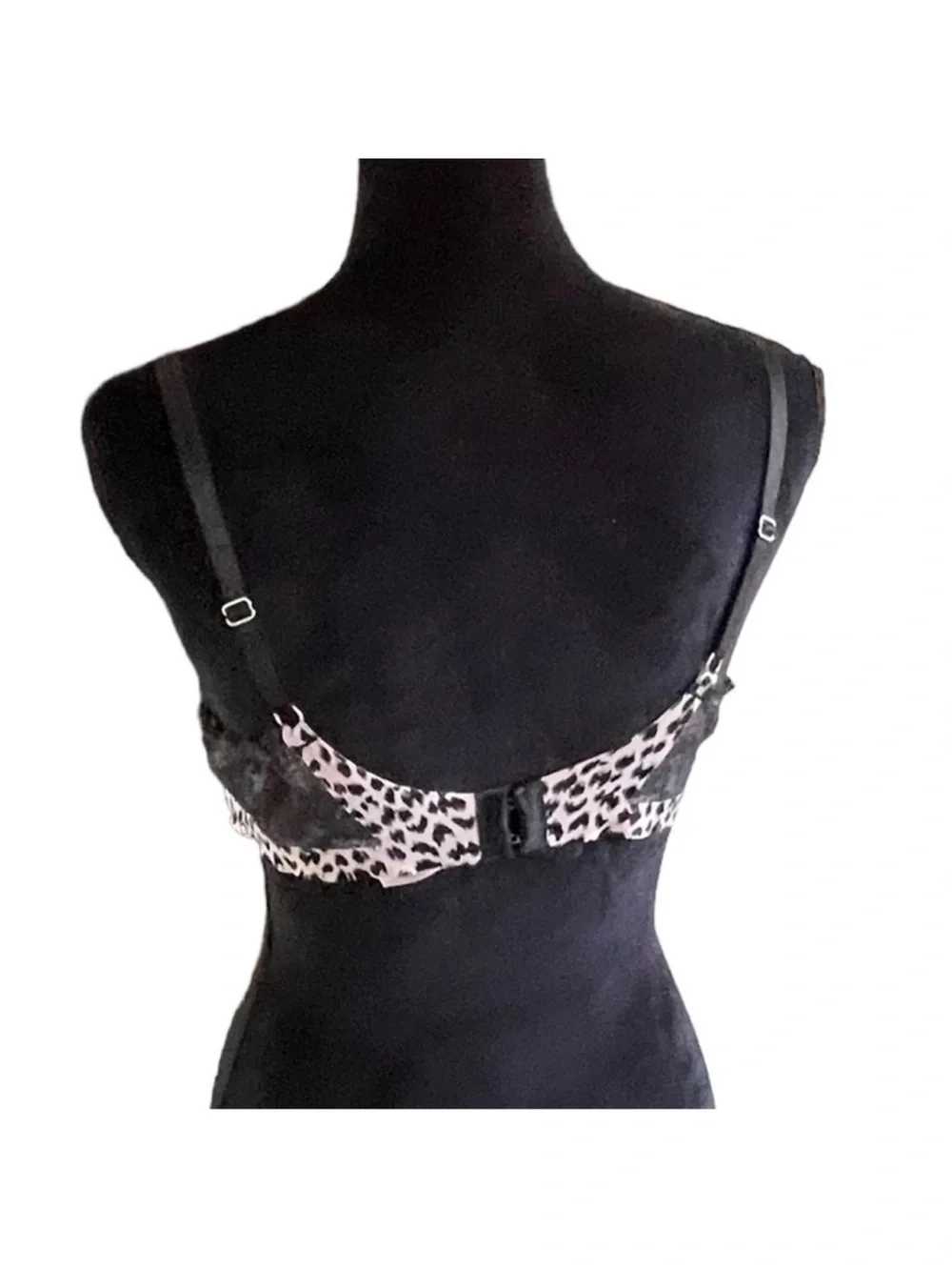 Victoria’s Secret black nude leopard print Demi Uplift underwire lingerie bra36D - Picture 5 of 15
